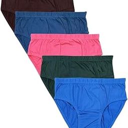 Plain(Solid) 100% Pure Cotton Hipster Panties for Women, Dark Color, Super Comfortable, Super Soft & Skin Friendly (Assorted Pack of 5)-image-28