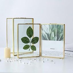 ARTINCO Art India Collections Double Glass Brass Free Standing Photo Frame, Double Sided Glass Standing Photo Frame 4X6 (Freestanding)-image-23