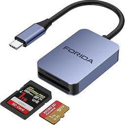 FORIDA USB C SD Card Reader, USB 3.0 High Speed Dual Card Adapter for iPhone 15 16/iPad/MacBook/Mac, Memory Card Reader Supports SD and TF Card 2 Cards Work Simultaneously, Portable Sd Card Adapter-image-96