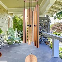 Himalayan Melody Wind Chime Aureole Tuned Aluminum Rose Gold 36 inches Metal Long 6 Pipes Ideal Decoration Home, Balcony, Office and Garden Decor-image-54