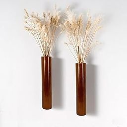 AIM & GGKK Wood Wall Vase for Flowers, Set of 2, Wall Mounted Wooden Plant Holder, Wall Hanging Planters for Indoor Plants, Wall Flower Vase, Bedroom Living Room Bathroom Kitchen Modern Wall Decor-image-71