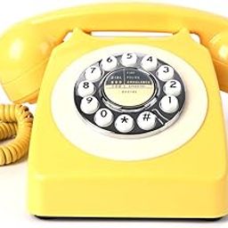 Retro Phone Old Vintage Telephone(Yellow)-image-34