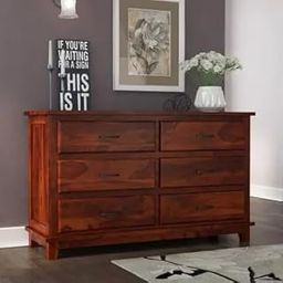 DESERT FURNITURE Wooden Chest of Drawers for Home | Wooden Chest of Drawers for Storage with 7 Drawers Storage for Living Room (Honey Finish)-image-39