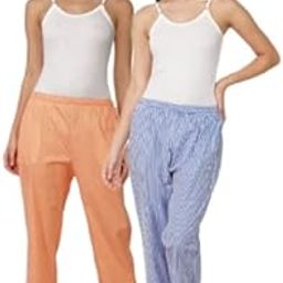 Omney Women's Cotton Floral Printed Pyjama/Track Pant Lower, trandy fasionable diwali,depawali,fastivel,Free Size Combo of 2 (Blue Orange)-image-76