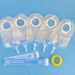 Ostomy belt for Urostomy | Urostomy belt with 5 bag and 1 silicon ring and belt | Two Piece Drainage Transparent Glue-free Ostomy Bag Belt Ostomy Pouch Ostomy Bag Set Urostomy Bag-image-0