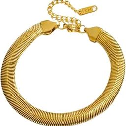 VIPER SNAKE STYLE SERPENTINE ANTI TARNISH WATERPROOF 316L STAINLESS STEEL K18 PVD GOLD BRACELET FOR WOMEN-image-21