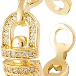 Gilded Sparkle Adjustable Finger Ring for Women and Girls-image-6