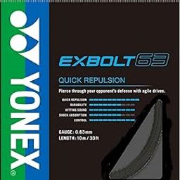 Yonex Badminton String BG Exbolt 63 |Black |Gauge 0.63mm|Quick Repulsion-17
