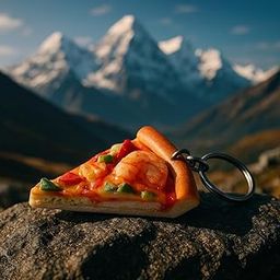 Food Mini Pizza Keyring Keychain Key Ring-35