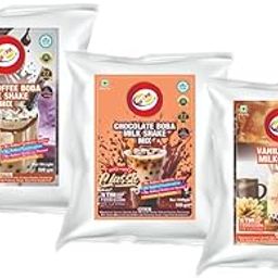 Am 2 Pm - Boba Milk Shake Mix | Premium Silky Smoothy Instant Premix Drink Milkshake Powder, (Vanila Boba+ Chocolate Boba + Cold Coffee Boba Milk Shake Mix)- Pack of 3, 500gm each-image-59