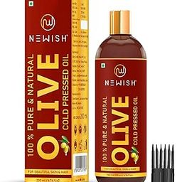 Newish Olive Oil for Hair, Skin & Body Massage | 200ml | Pure & Cold Pressed Olive Oil for Dry Scalp, Frizz Control & Glowing Skin | Non-Sticky Hair Oil for Men & Women-image-21