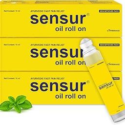Sensur Natural & Ayurvedic Pain Relief Oil Roll On -(10ml, Pack of 3)-30