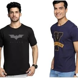 Men's Round Neck Polyester Half Sleeve | Regulat Fit Tshirt for Men (Combo Pack of 2)-image-22