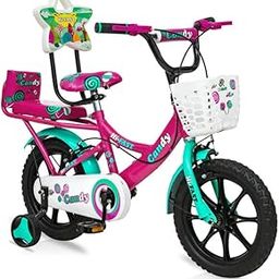 HI-FAST Candy 14T Kids Cycle for 2-5 Years Girls & Boys with Back Seat & Training Wheels || 95% Pre Assembled || Single Speed, Pink-image-21