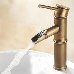 24x7 eMall Short Waterfall Bamboo Tap Bathroom Basin Mixer Basin tap washbasin tap Faucet Brass 7 inch Height. Hot and Cold Water-image-63
