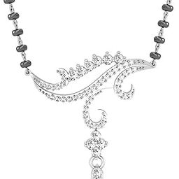 18k (750) White Gold and Solitaire Mangalsutra for Women-image-69