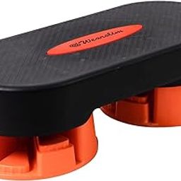 Wearslim Slip-Resistant Home Gym Exercise Fitness Stepper with 2 Height Adjustments 12 & 20cm Aerobic Stepper for Cardio Workout Equipments Anti-Skid Rubber Pads Strong Platform Supports 300Kg – Red-28
