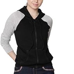 Women's Fleece Multi Zipper Hooded Sweatshirt with Plus Size-image-39