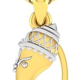 18KT Yellow Gold and American Diamond Pendant for Women-image-92