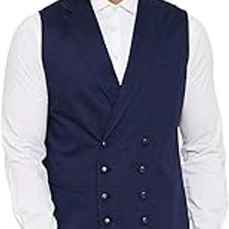 Navy Blue Color Cotton Men's Double Breast Waistcoat(HYPM03196)-image-72