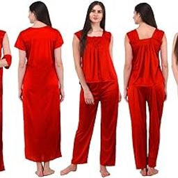 6 Pieces Attractive Nightwear [red]-image-32