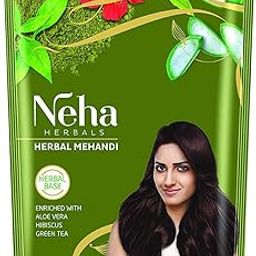 NEHA HERBAL MEHANDI Herbal Base, Enriched With ALOE VERA, HIBISCUS, GREEN TEA (500 gram Pack) (PACK OF 1)-image-18