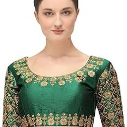 Women's Silk Solid Half Sleeve Regular Saree Blouse-image-23