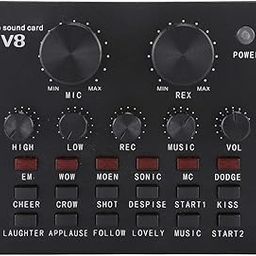 Ciglow V8 Live Sound Card,Mutifunctional Sound Card Intelligent Volume Adjustable Multiple Funny Sound Effect with 12 Kinds of Electronic Sounds-15