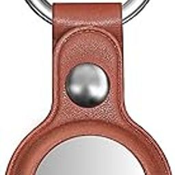 PEFKO PSS48 Premium Faux Leather Key Ring Holder Case Cover Compatible with Apple Airtag [ Only Key Holder Cover, Airtag Not Included ] (Brown)-11