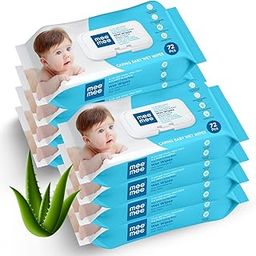 Mee Mee Wet Wipes for Baby Skin with Aloe Vera Paraben Free, Fragrance Free, pH Balanced, Hypoallergenic free, Baby Wipes Combo, 72 Wipes/Pack With Lid (Pack of 8)-17