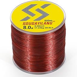 Sougayilang Strong Fishing Line, Thick Fishing Wire Invisible Hanging Wire Heavy Duty Monofilament Line-Brown-4.0#-image-36