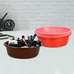 Homestic Pack of 3 Desk Organizer | Stationery Organizer | Multipurpose Organizer | Office Supplies for Pen-Pencil-Staplers | Desktop Organizer | 6 LTR | Red & Pink & Brown-image-93