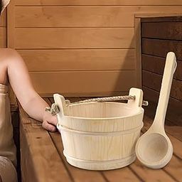 Enakshi® Wooden Sauna Barrel and Ladle SPA Steaming Bathroom Tool for Sauna Home Bath|Home & Garden | Yard, Garden & Outdoor Living | Pools & Spas | Saunas-image-15
