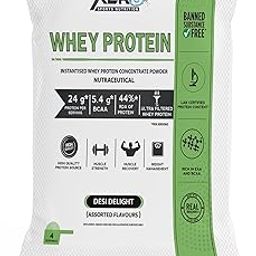 XLR8 Whey Protein Powder with 24 g Protein Content & 5.4 g BCAA, (Desi Delight, 136 g (Pack of 4))-image-62