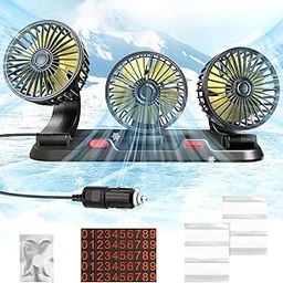 AutoBizarre 12V Electric Car Cooling Fan 360° Rotatable Triple Heads Air Circulator Fan Manual Rotation 2 Speed for All Cars (Black)-39