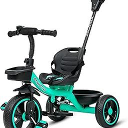 Amazon Brand - Symactive Tricycle for Kids | Plug N Play | Baby Cycle with Parental Control, Eva Wheels, Bell, Seat, Belt & Basket | Kids Tricycle | 2+ Years Unisex | Weight Limit 25 Kgs (Ice Blue)-28