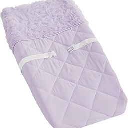 Sweet Jojo Designs Purple Floral Rose Girl Baby Nursery Changing Pad Cover - Solid Light Lavender Flower Luxurious Elegant Princess Vintage Boho Shabby Chic Luxury Glam High End Roses-picture-0
