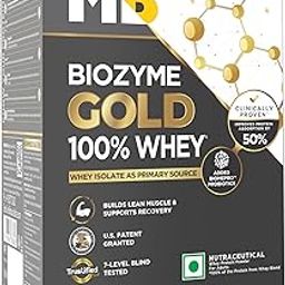 MuscleBlaze Biozyme Gold 100% Whey Protein Powder (Monk Fruit Sweetened Chocolate Hazelnut (5x35g) | Whey Isolate as Primary Protein Source-image-47
