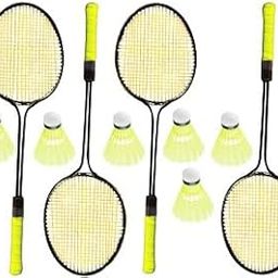 Badminton Racket Set, 4 Rackets with 6 Nylon Shuttlecocks-image-93