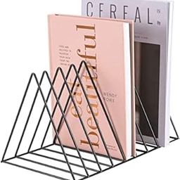 CR18 COLLECTION 9 Slot Triangle Magazine Rack Desktop Iron Book Record Holder Storage Organizer Bookshelf for Home School Office Decor (Black)-19
