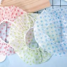 VM Shopping Mall Waterproof Reusable Bathroom Shower Caps For Women For Homes Spas Salons Hair Treatment Beauty Parlors (multi color) (Set of 3)-image-51