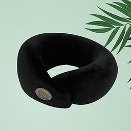Flojo Neck Pillow for Travelling | Premium Memory Foam Cervical Pillow for Neck Pain & Head Support | Soft Adjustable U-Shaped Travel Accessories for Flight, Car & Train | Core Black, 1 Pack-33
