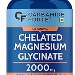 Carbamide Forte Chelated Magnesium Glycinate Supplement 2000mg Per Serving | Magnesium Supplement Supports Muscle Recovery & Better Sleep - 120 Veg Tablets-0