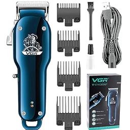 VGR V-679 Professional Rechargeable cordless Hair Clipper with Self Sharpening Blades, USB Charging cable, 4 Guide Comb, Taper Lever Adjustments for close cut trimming for men Runtime: 180 mins, Blue-41