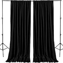 VK Vistook 4ftx8Ft Curtain Drapes for Photography Black Wedding Parties Birthday Anniversary Function (Pack of 2)-24