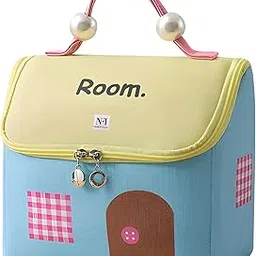nfi essentials Makeup Pouch for Women, House Shaped Cosmetic Bag, Stylish Pouch for Makeup Accessories, Travel Pouch Vanity Kit Organiser Toiletry Bag Make up Pouch for Girls-picture-0