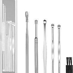 DALUCI Ear Cleaning Tool- Reusable Ear Wax Remover Tool Kit | Ear Wax Cleaner kit with Storage Box - Ear Wax Remover Kit with Ear Curette Cleaner and Spring Ear Buds Cleaner (Ear Cleaner 6 Pcs)-25