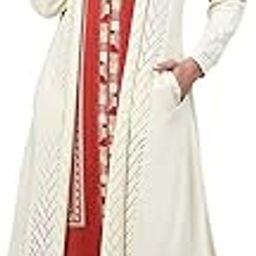 Women White Acrylic Solid Open Neck Yarn Dyed Straight Cardigan-image-19