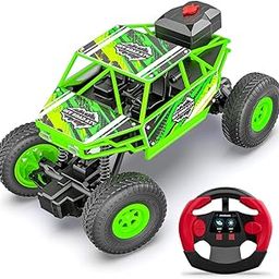 Mirana Duster 2WD RC Car Toy for Kids | Rechargeable USB C-Type Offroad Monster Truck with Smoke Exhaust | High Speed ATV Remote Control Rock Crawler | Gift for Boys & Girls (Smoke - Green)-image-31