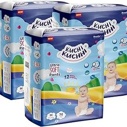 KUCHI KUCHHI Premium super soft baby diaper with a 3D bubble top and super absorbent core | Added active leak barriers and wetness indicators - M Size, 222 Count-picture-10